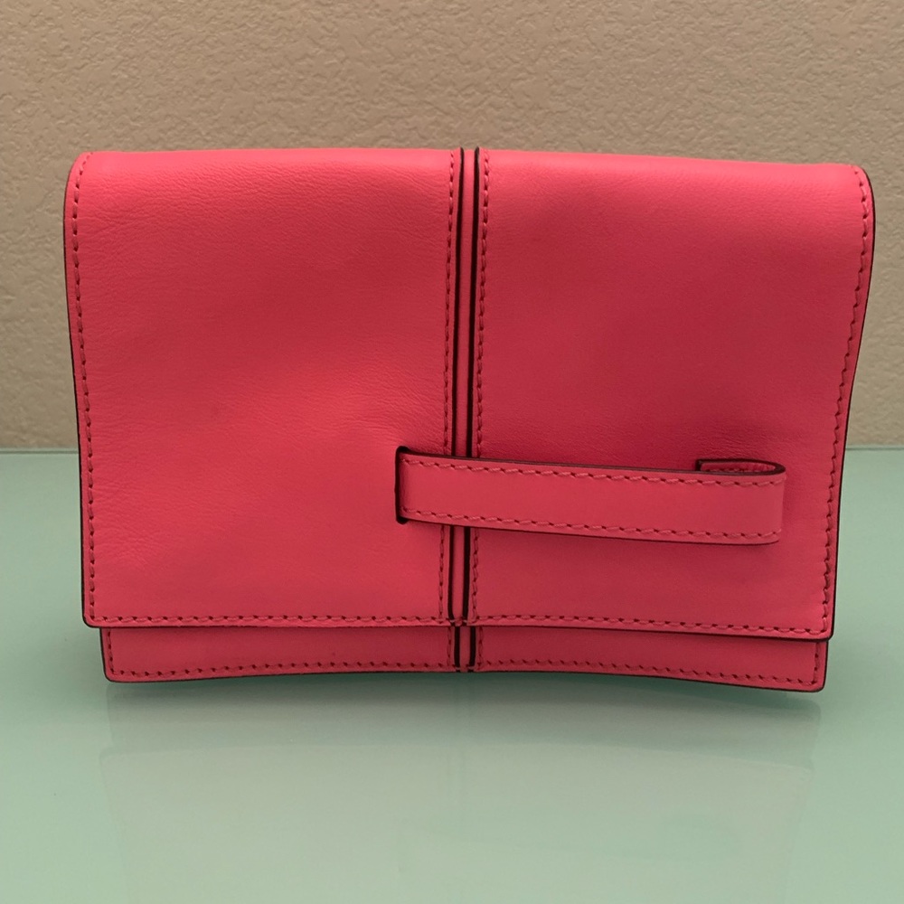 Authentic Valentino pink leather clutch